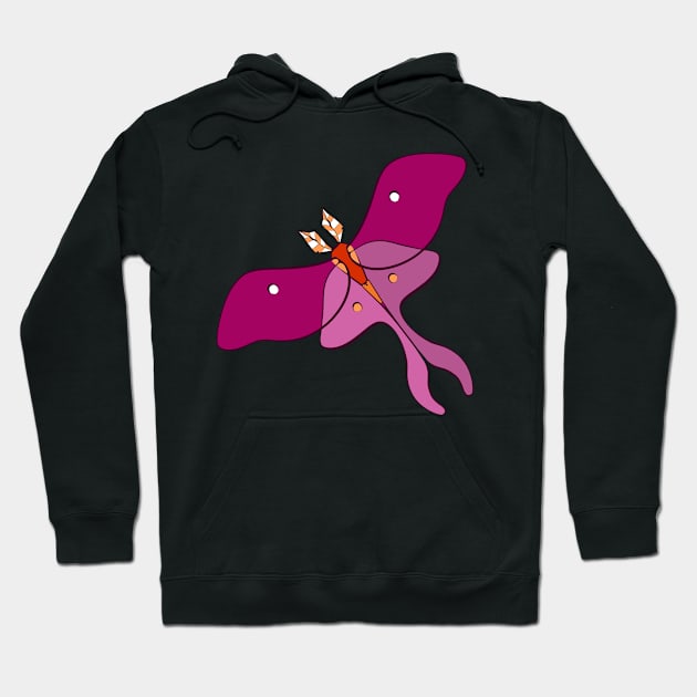 Lesbian Pride Moth Hoodie by larkspurhearts